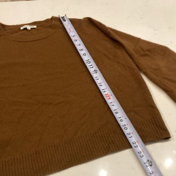 Reformation Cashmere Crew Sweater Kitten Soft Brown Cinnamon Lightweight XL - Picture 10 of 10